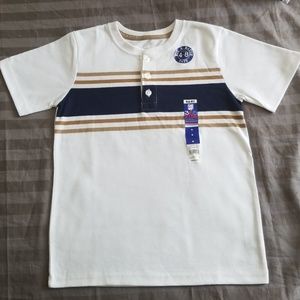 White, Blue, & Tan Shirt